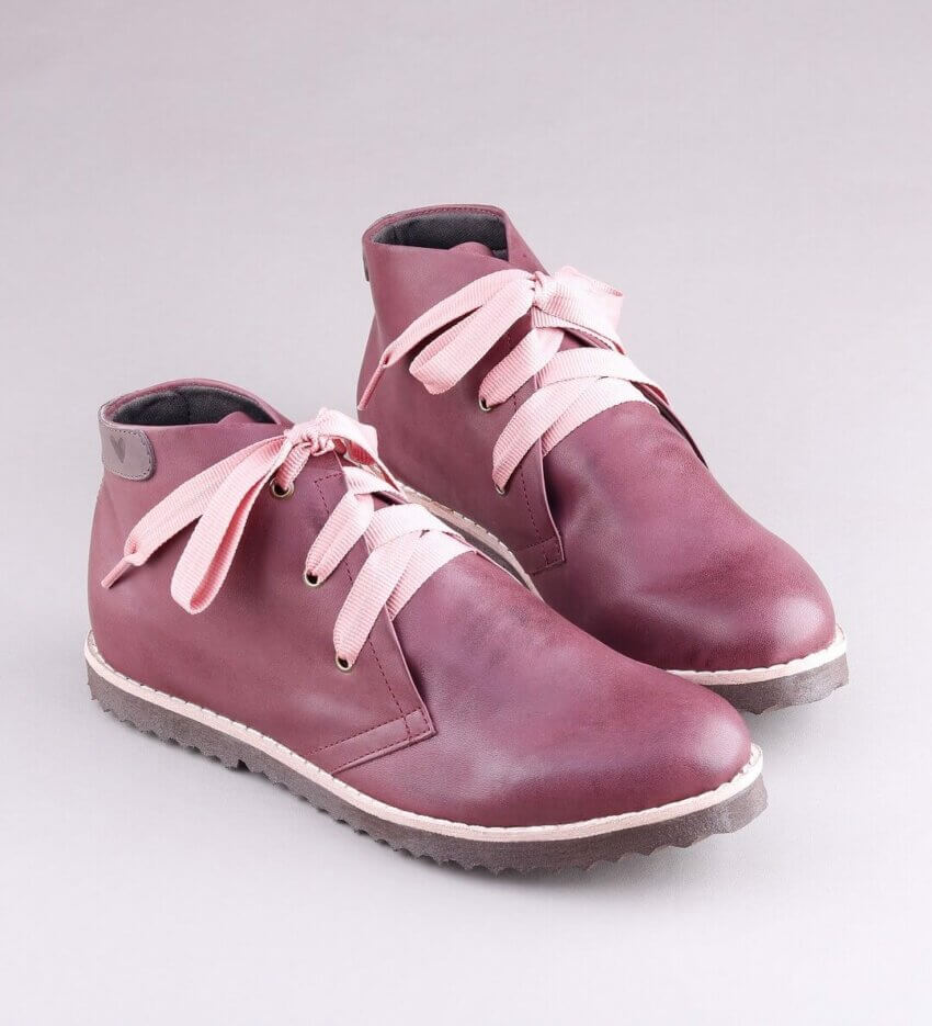 Botinha Alice Valete Lisa vinho escuro rosa 06