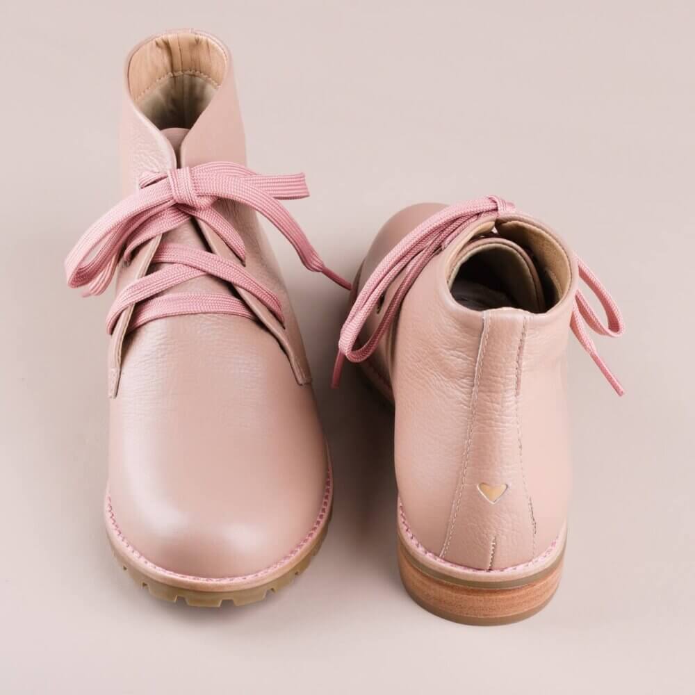 bota cano curto couro legitimo cou nude rosa _MG_4273