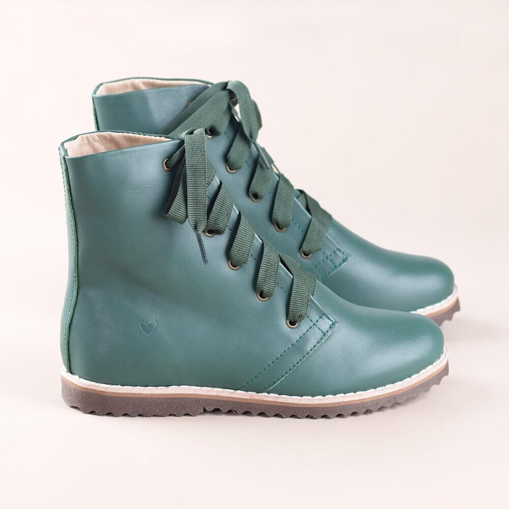 bota valete media verde com cadarço verde