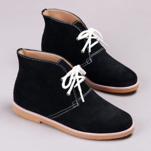 botinha desert preta cadarço natural