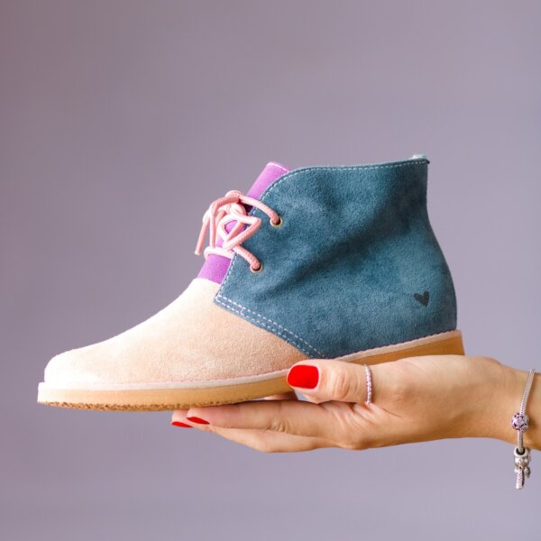 bota cano curto desert verde bege