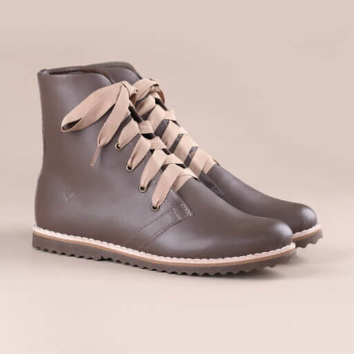 Valete Média Brown 01 cadarço bege