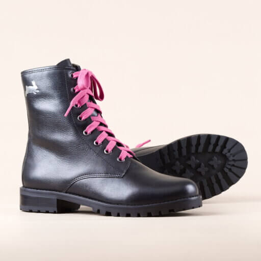 Black Rabbit Scout All Black Coturno Com Cadarço Rosa Pink