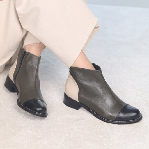 Switch Olive Bota em couro Alice de Copas 03