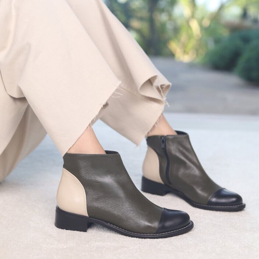 Switch Olive Bota em couro Alice de Copas 04