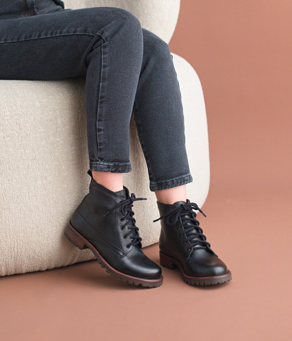 solado premium bota heart raven black rabbit couro legítimo preta