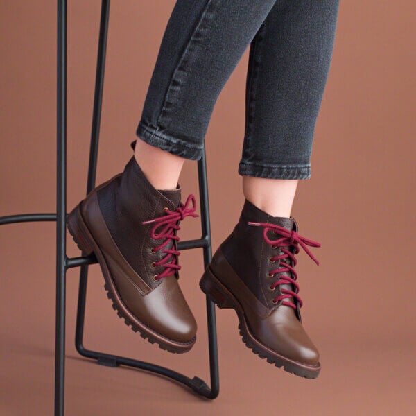 solado premium bota heart ember black rabbit couro legítimo marrom