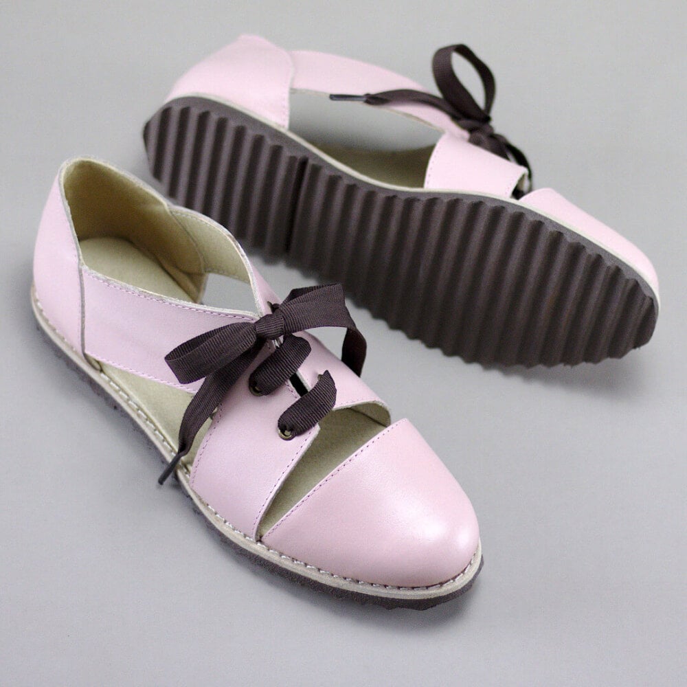 Sapato-Aberto-Rosa-Cadarço-Marrom